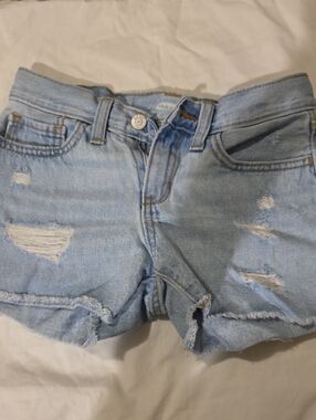 Old Navy Light Blue Distressed Denim Shorts Girls Size 10